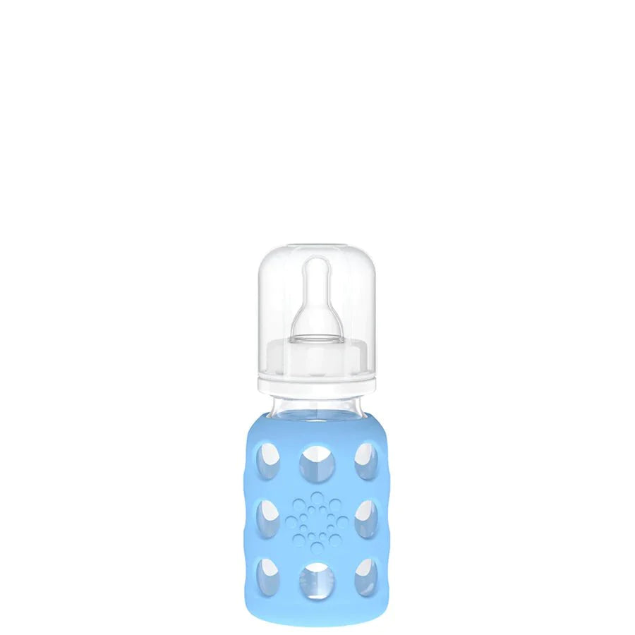 Lifefactory Glass Baby Bottle - Sky Blue (120ml) - The Baby Service