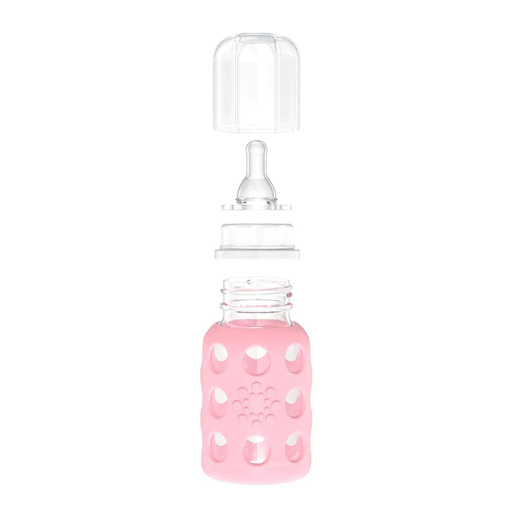 Lifefactory Glass Baby Bottle - Pink (120ml) - Gifts - The Baby Service