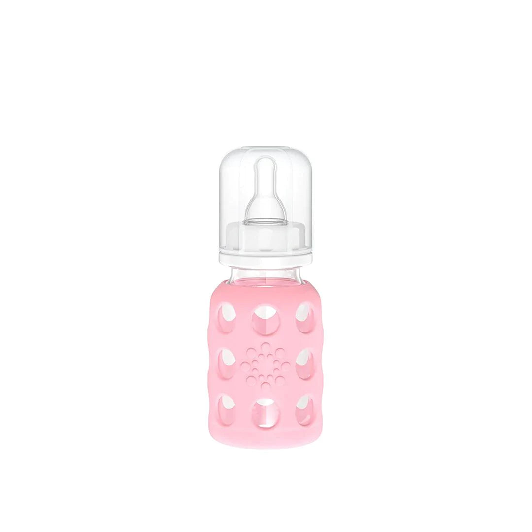 Lifefactory Glass Baby Bottle Pink 120ml The Baby Service