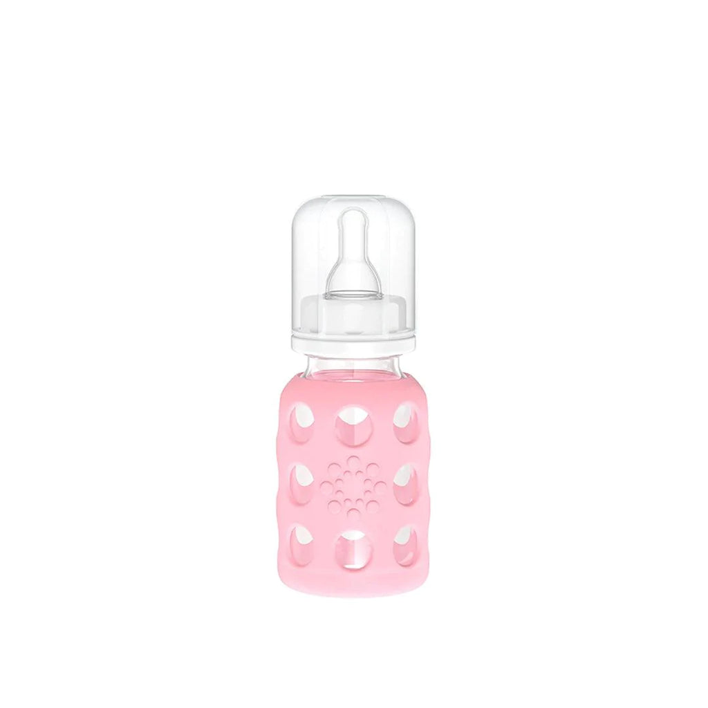 Lifefactory Glass Baby Bottle - Pink (120ml) - The Baby Service