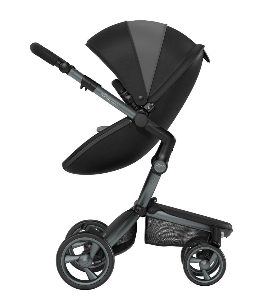 Mima Xari Complete Pushchair Stroller - London Black Edition - The Baby Service - Side View