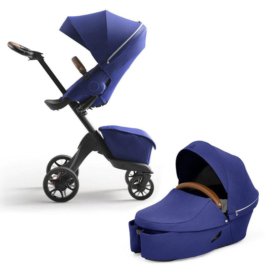 Stokke Xplory X Pushchair Stroller Pram Buggy- Royal Blue - The Baby Service - With Carrycot