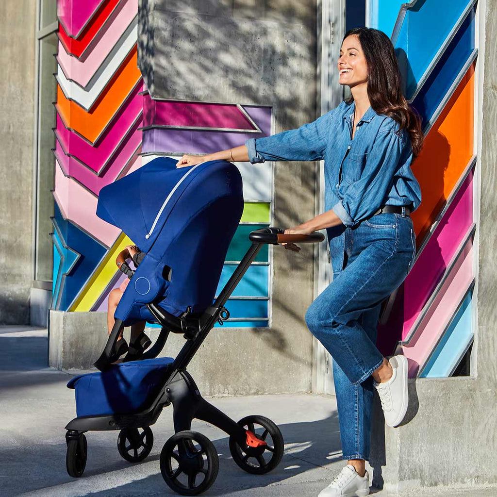 Stokke Xplory X Pushchair Stroller Pram Buggy- Royal Blue - The Baby Service - Lifestyle